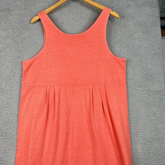 VTG Zip Code Maxi Dress Womens Sz Large Orange Sleeveless Embroidered Beach USA - Picture 7 of 10